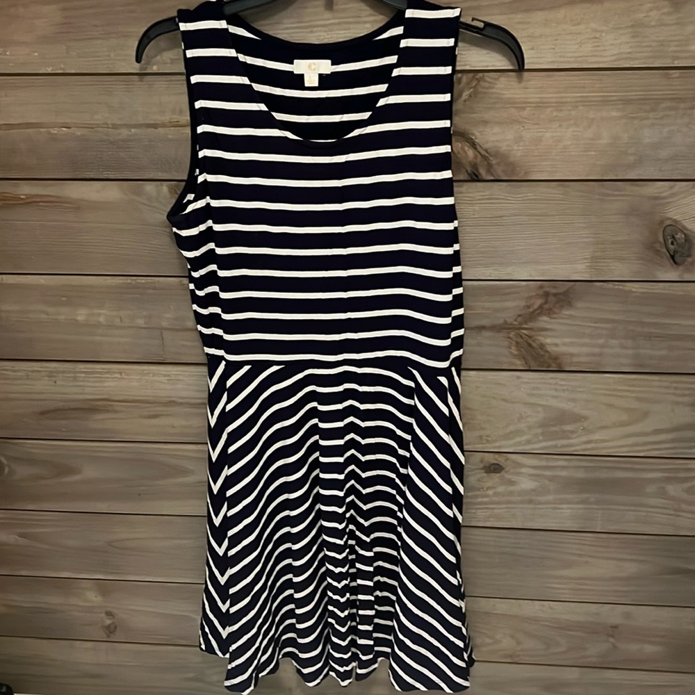 Navy striped tank dress